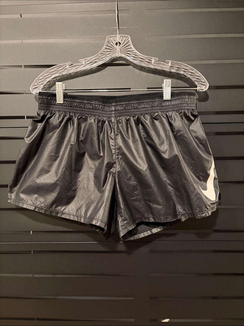 Nike Women's Black Water Repellant Running Shorts with Built In Briefs